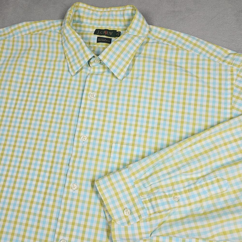 Vintage‎ J Crew Oarsman Shirt Mens 17.5 34/35 Long Sleeve Button Down FLAWED